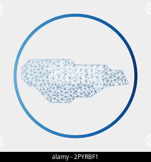 Icona di Buck Island Reef. Mappa di rete. Cartello circolare Buck Island Reef con anello sfumato. Tecnologia, internet, rete, concetto di telecomunicazione. Vettore i Illustrazione Vettoriale