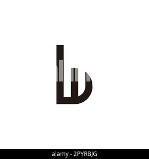 Lettera W forma b simbolo geometrico semplice vettore logo Illustrazione Vettoriale