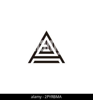 Lettera a in Un triangolo simbolo geometrico semplice vettore logo Illustrazione Vettoriale