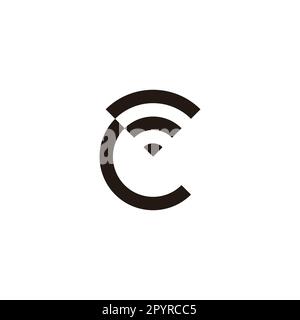 Lettera C segnale simbolo geometrico semplice vettore logo Illustrazione Vettoriale