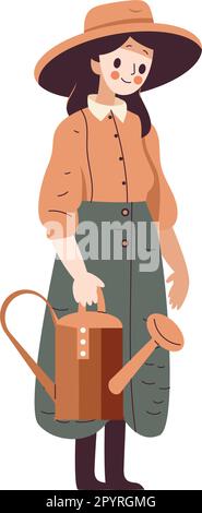 Un contadino sorridente su bianco Illustrazione Vettoriale