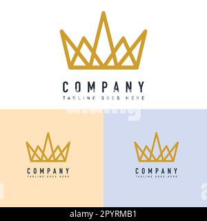 Logo Crown. Modello di logo regale di lusso. Illustrazione vettoriale. Illustrazione Vettoriale