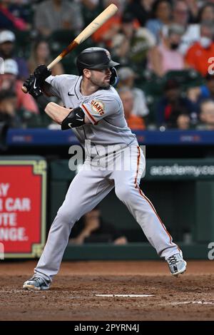 San Francisco Giants ha lasciato il fielder MITCH HANIGER in cima all'ottavo inningdurante la partita di MLB tra i San Francisco Giants e gli Houston AS Foto Stock