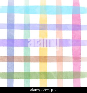 Motivo a plaid color pastello dipinto a mano Illustrazione Vettoriale