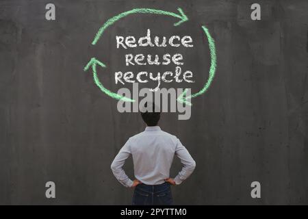 riduzione del riciclaggio di riutilizzo, concetto di sostenibilità Foto Stock