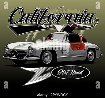 modello vettoriale per auto classica Illustrazione Vettoriale