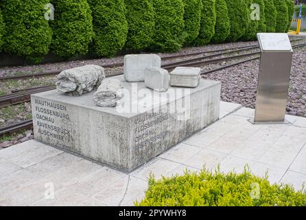 Bolzano, ItaIy - 28 aprile 2023: Questo memoriale commemora le vittime del campo di transito Bolzano (Polizei und Durchgangslager Bolzano), che è stato gestito Foto Stock