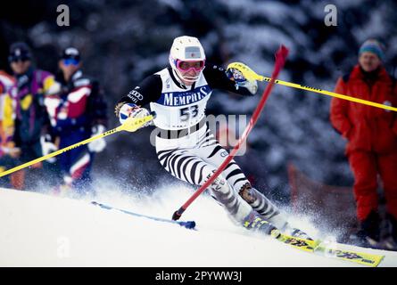 Coppa del mondo di sci alpino 1993/1994 Kitzbuehel Slalom 16.01.1994 Alois VOGL (Germania) PHOTO: WEREK Pressebildagentur xxNOxMODELxRELEASExx [traduzione automatica]- AUSTRIA OUT Foto Stock