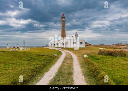 Faro a Cabo Polonio, Uruguay Foto Stock