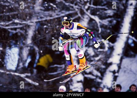 Coppa del mondo di sci alpino 1993/1994 Kitzbuehel Downhill 15.01.1994 Hannes TRINKL (Austria) FOTO: WEREK Press Photo Agency xxNOxMODELxREASExx [traduzione automatica]- AUSTRIA OUT Foto Stock