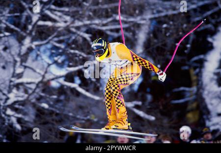 Coppa del mondo di sci alpino 1993/1994 Kitzbuehel Downhill 15.01.1994 Markus FOSER (Liechtenstein) PHOTO: WEREK Press Picture Agency xxNOxMODELxRELEASExx [traduzione automatica]- AUSTRIA OUT Foto Stock