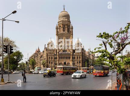 Municipal Corporation Building, vista sulla città, Mumbai, India Foto Stock