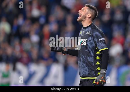 Empoli, Italia. 04th maggio, 2023. Guglielmo Vicario (Empoli FC) in occasione di Empoli FC vs Bologna FC, campionato italiano di calcio Serie A match in Empoli, Italia, Maggio 04 2023 Credit: Independent Photo Agency/Alamy Live News Foto Stock