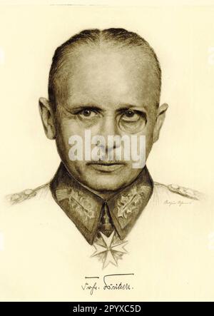 Werner Freiherr von Fritsch (1880-1939), colonnello generale tedesco. Disegno di Arthur Ahrens. Foto: Heliogravure, Corpus Imaginum, Hanfstaengl Collection. [traduzione automatica] Foto Stock