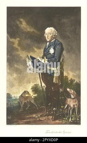 Federico II (1712-1786), re di Prussia. Pittura di Cunningham. Foto: Heliogravure, Corpus Imaginum, Hanfstaengl Collection. [traduzione automatica] Foto Stock