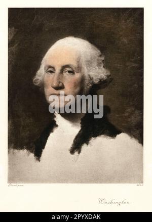 George Washington (1732-1799), piantatrice di tabacco americana, ufficiale dell'esercito coloniale, politico, e primo presidente degli Stati Uniti (1789-1797). Dipinto di Gilbert Stuart (1755-1828). Foto: Heliogravure, Corpus Imaginum, Hanfstaengl Collection. [traduzione automatica] Foto Stock