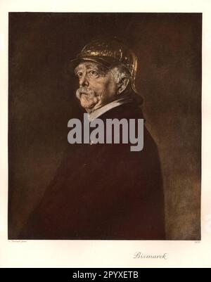 Otto Eduard Leopold Bismarck (1815-1898), Conte von Bismarck-Schönhausen dal 1865, Principe von Bismarck nel 1871, Duca di Lauenburg nel 1890, statista prussiano-tedesca e Cancelliere del Reich (1871-1890). Pittura di Franz von Lenbach. Foto: Heliogravure, Corpus Imaginum, Hanfstaengl Collection. [traduzione automatica] Foto Stock