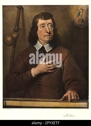 John Milton (1608-1674), poeta inglese e autore dell'epico 'Paradise Lost'. Pittura di van der Plaas. Foto: Heliogravure, Corpus Imaginum, Hanfstaengl Collection. [traduzione automatica] Foto Stock