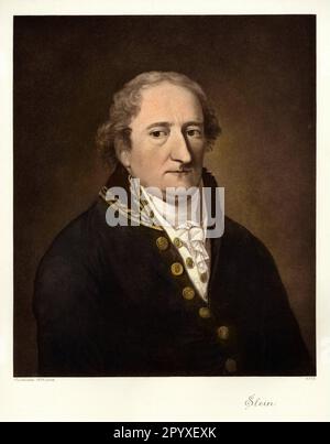 Karl Reichsfreiherr vom und zum Stein (1757-1831), statista prussiano. Sotto di lui, in Prussia furono attuate riforme fondamentali (le cosiddette riforme prussiane). Nel 1819 Stein fondò la "Gesellschaft für ältere deutsche Geschichtskunde", che iniziò a pubblicare la Monumenta Germaniae Historica. Pittura di Rinklake. Foto: Heliogravure, Corpus Imaginum, Hanfstaengl Collection.nn [traduzione automatica] Foto Stock