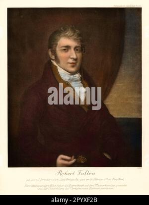 "Robert Fulton (1765-1815), ingegnere e inventore americano. Fulton costruì il primo battello a vapore utilizzabile, il ''Clermont'', nel 1807. Autoritratto. Foto: Heliogravure, Corpus Imaginum, Hanfstaengl Collection. [traduzione automatica]' Foto Stock