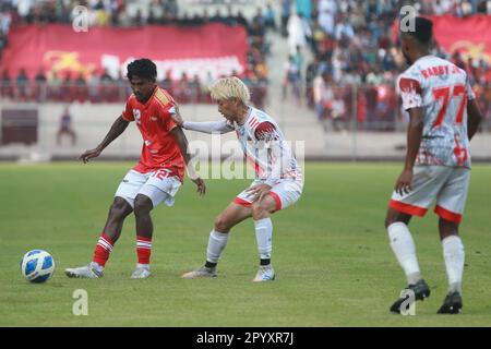 Bishwanath Ghosh (Red J-12) Bangladesh Premier League 2022-23 partita tra Basundhra Kings e Bangladesh Muktijoddha SKC Foto Stock