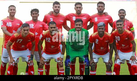 Foto della Basundhara Kings Team prima della partita della Bangladesh Premier League 2022-23 tra Basundhra Kings e Bangladesh Muktijoddha SKC a basund Foto Stock