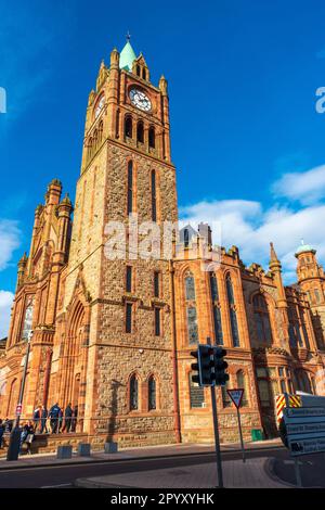 The Guildhall in Derry / Londonderry, County Londonderry, Irlanda del Nord, Regno Unito Foto Stock