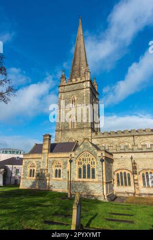 Cattedrale di St Columb a Derry / Londonderry, Irlanda del Nord, Regno Unito Foto Stock