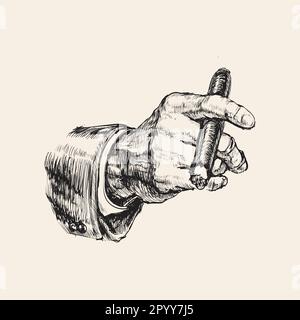 Mano con vettore disegnato a mano Cigar Illustrazione mano con vettore disegnato a mano Cigar Illustrazione Illustrazione Vettoriale