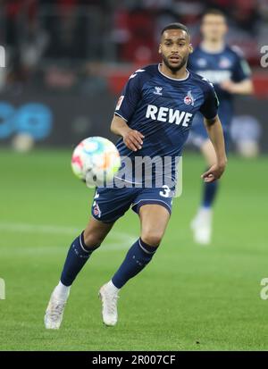 Linton Maina (Koeln), Leverkusen, Germania. 05th maggio, 2023. 1. Bundesliga, giorno 31, Bayer 04 Leverkusen-1. FC Colonia. LE NORMATIVE DFL VIETANO QUALSIASI USO DI FOTOGRAFIE COME SEQUENZE DI IMMAGINI E/O QUASI-VIDEO Credit: Juergen Schwarz/Alamy Live News Foto Stock