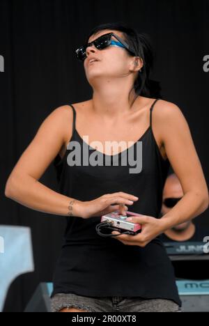 Lily Allen, V2009, Hylands Park, Chelmsford, Essex, Regno Unito - 22 agosto 2009 Foto Stock