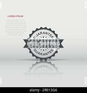 Spedizione gratuita grunge timbro di gomma. Illustrazione Vettoriale su sfondo bianco. Il concetto di business garantiscono la consegna gratuita timbro pittogramma. Illustrazione Vettoriale