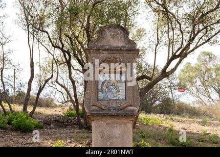 Stazione viacrucis, Monti-Sion santuari, Maiorca, Isole Baleari, Spagna. Foto Stock