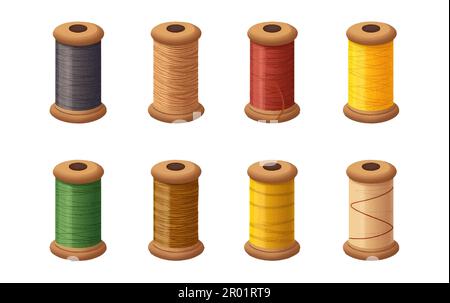 illustrazione vettoriale del set ui di thread colorati isolati su sfondo bianco Illustrazione Vettoriale