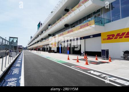 Maimi, Florida, Stati Uniti. 4th maggio, 2023. 5th maggio 2023: Pitt Lane al Formula 1 CRYPTO.com Miami Grand Prix 2023 all'Hard Rock Stadium di Miami, Florida. Ruscello/AMG. (Credit Image: © AMG/AMG via ZUMA Press Wire) SOLO PER USO EDITORIALE! Non per USO commerciale! Foto Stock