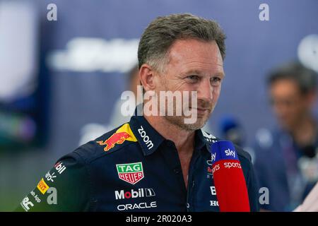 4 maggio 2023, Maimi, FL, USA: 5th maggio 2023: Christian Horner durante il Gran Premio di Formula 1 CRYPTO.com di Miami 2023 all'Hard Rock Stadium di Miami, Florida. Ruscello/AMG. (Credit Image: © AMG/AMG via ZUMA Press Wire) SOLO PER USO EDITORIALE! Non per USO commerciale! Foto Stock