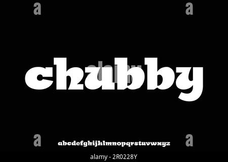 chubby e playful slab serif visualizzare vettore font Illustrazione Vettoriale