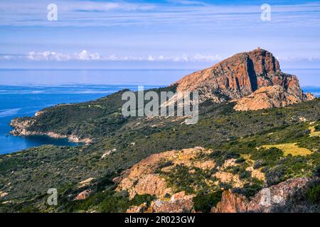 Scogliere di Capo Rosso, Corsica Foto Stock