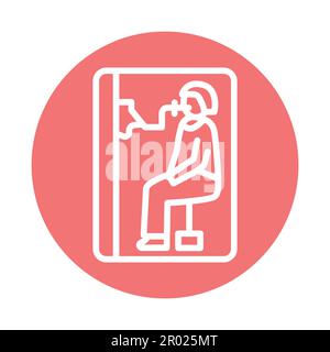 Icona della linea di colore del test funzionale polmonare. Elemento vettoriale isolato. Pittogramma a contorno per pagina web, app mobile, promo Illustrazione Vettoriale
