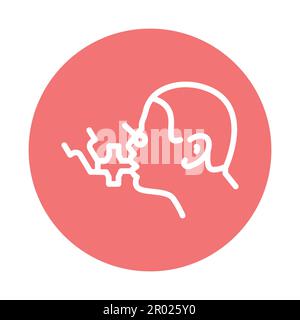 Icona della linea di colore del test funzionale polmonare. Elemento vettoriale isolato. Pittogramma a contorno per pagina web, app mobile, promo Illustrazione Vettoriale