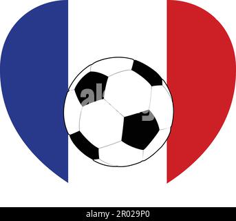 Francia bandiera francese Calcio cuore Illustrazione Vettoriale