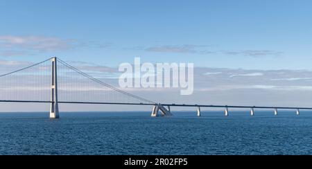 Storebaeltsbroen o Great Belt Bridge, Store Belt, Great Belt, Danimarca Foto Stock