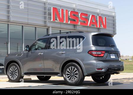 Varsavia - circa Maggio 2023: Nissan Armada SUV espositore presso una concessionaria. Nissan offre l'Armada nei modelli S, SV e Platinum. Foto Stock