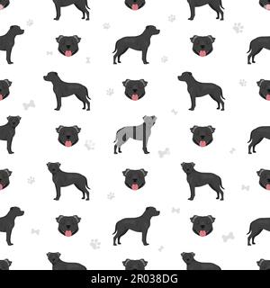 Modello senza cuciture Staffordshire bull Terrier. Illustrazione vettoriale Illustrazione Vettoriale