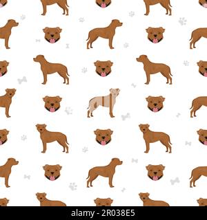 Modello senza cuciture Staffordshire bull Terrier. Illustrazione vettoriale Illustrazione Vettoriale