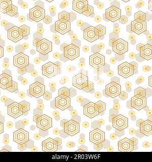 Modello astratto senza giunture con esagoni Illustrazione Vettoriale