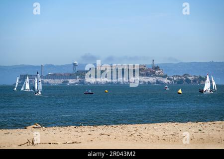 Il penitenziario degli Stati Uniti, l'isola di Alcatraz, era anche una prigione federale di massima sicurezza sull'isola di Alcatraz al largo della costa di San Francisco, California Foto Stock