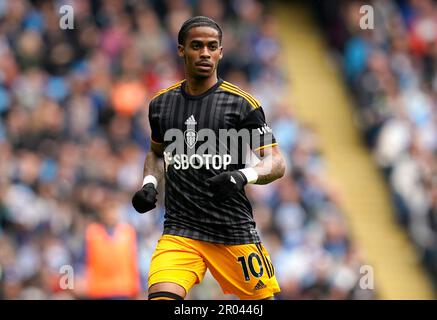 Manchester, Regno Unito. 6th maggio, 2023. Crysencio Summerville di Leeds United durante la partita della Premier League all'Etihad Stadium, Manchester. Il credito dell'immagine dovrebbe essere: Andrew Yates/Sportimage Credit: Sportimage Ltd/Alamy Live News Foto Stock