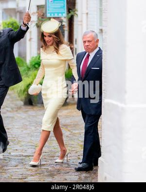 Le loro Maestà Re Abdullah II e Regina Rania alle loro Maestà incoronazione del Re Carlo III e della Regina Camila Londra, UK/ 06 Maggio 2023 Foto: Royal Hashemite Court/Albert Nieboer/Netherlands OUT/Point de Vue OUT Foto Stock