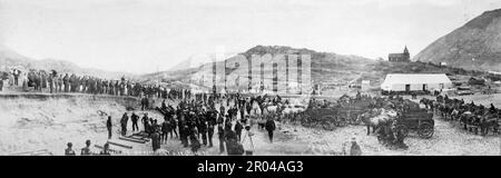 White Pass e Yukon Railway Construction Celebration a Bennett, B.C., 6 luglio 1899 Foto Stock